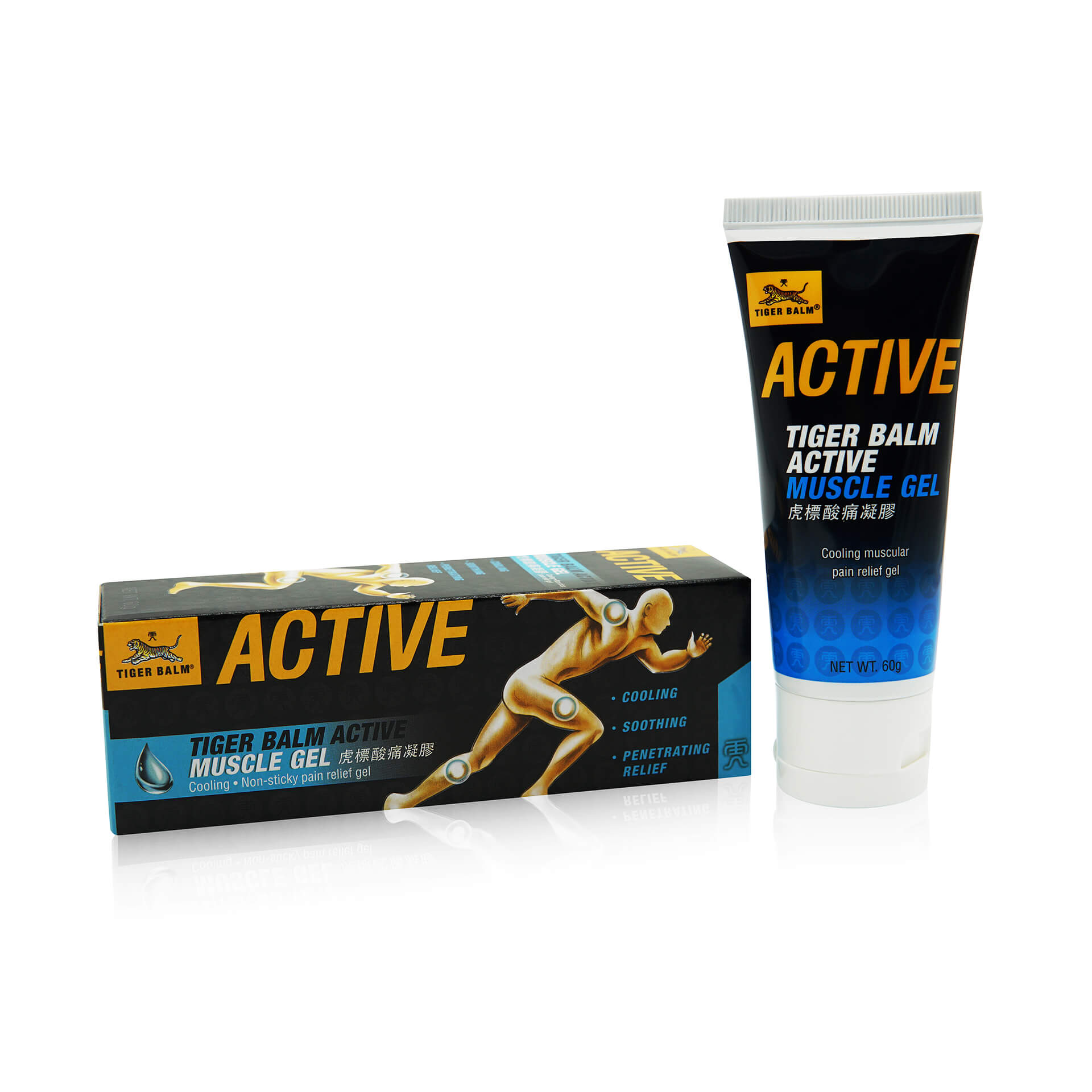 Tiger Balm Active Muscle Gel - Product View: Discover the soothing relief of Tiger Balm's Active Muscle Gel.